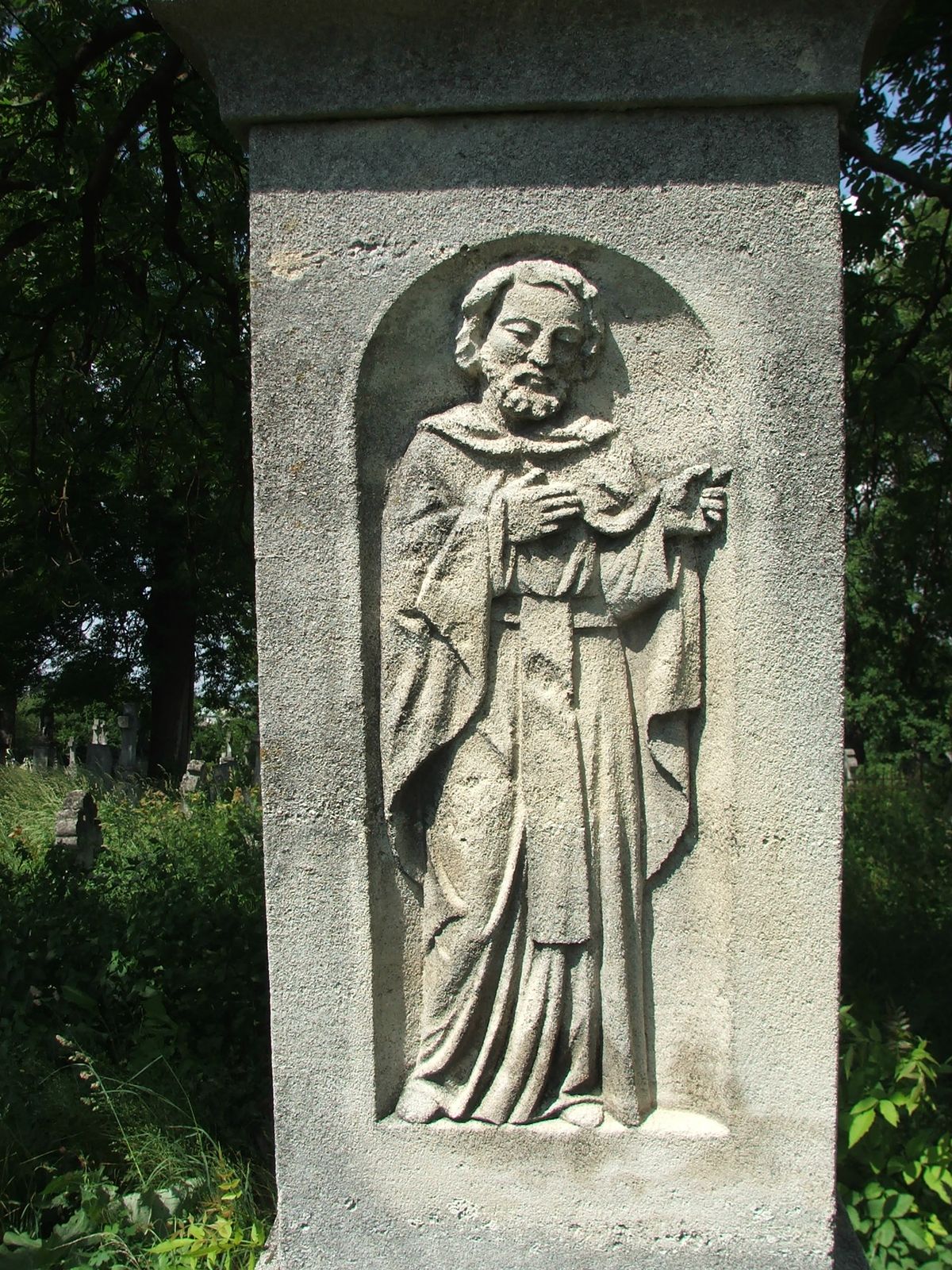 Fragment of the tombstone of Jozef and Maria Biernat, Zbarazh cemetery, state of 2018