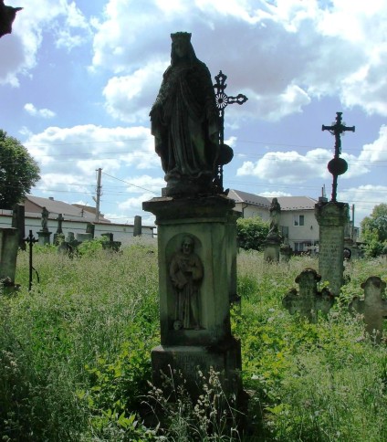 Nagrobek Franciszka i Marii  Pizunskich, cmentarz w Zbarażu, stan z 2018