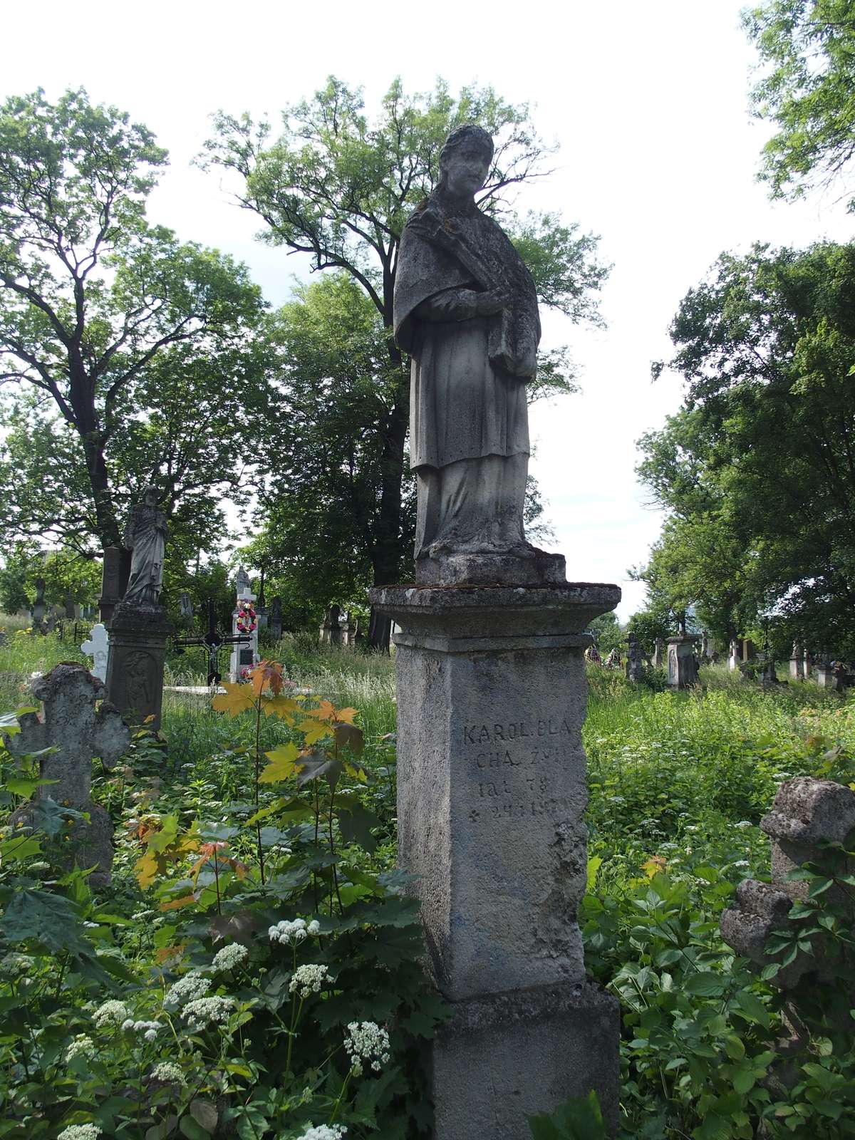 Tombstone of Karol Blacha, Zbarazh cemetery, as of 2018.