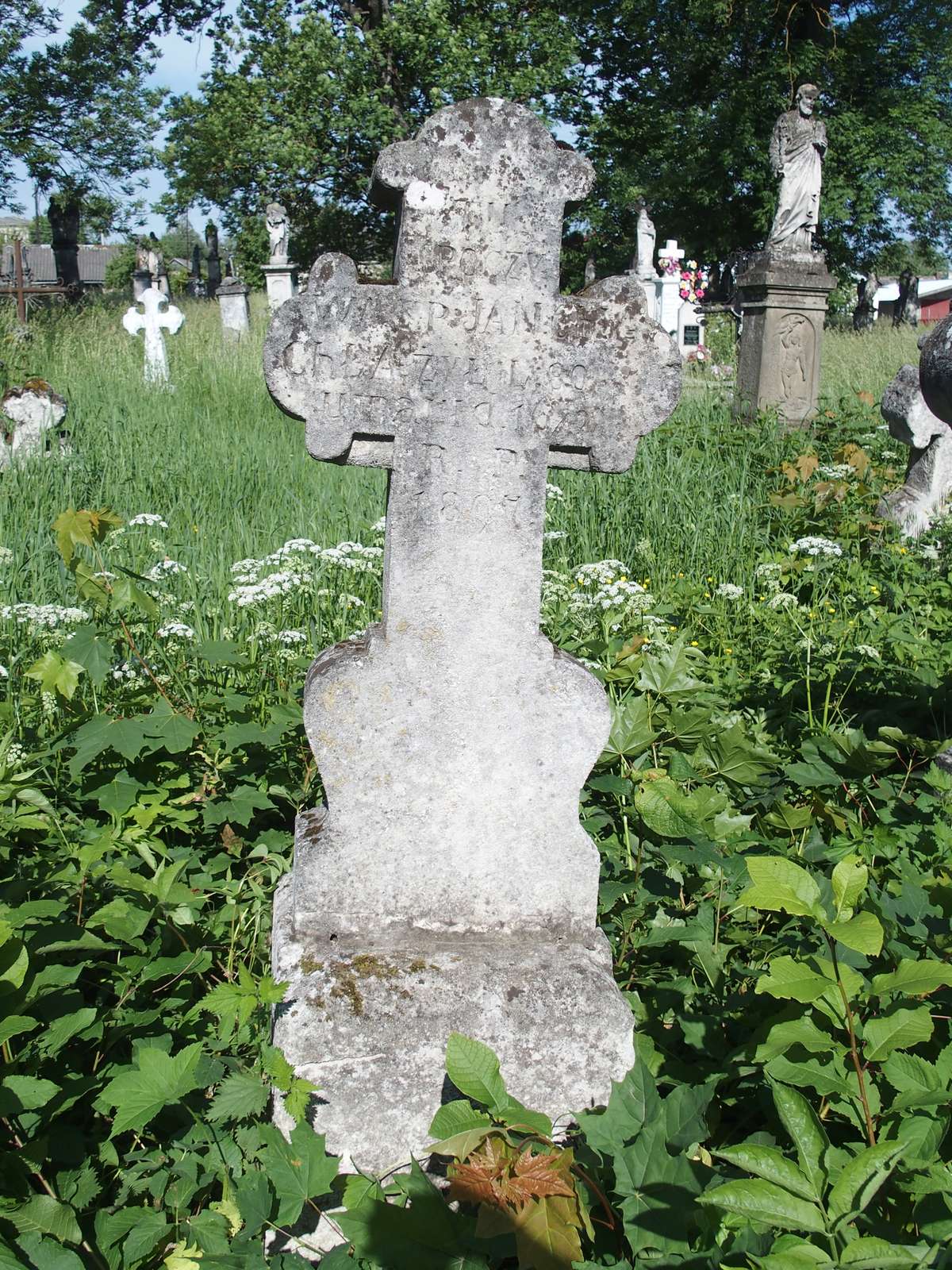 Nagrobek Jana Chychła, cmentarz w Zbarażu, stan z 2018 r.
