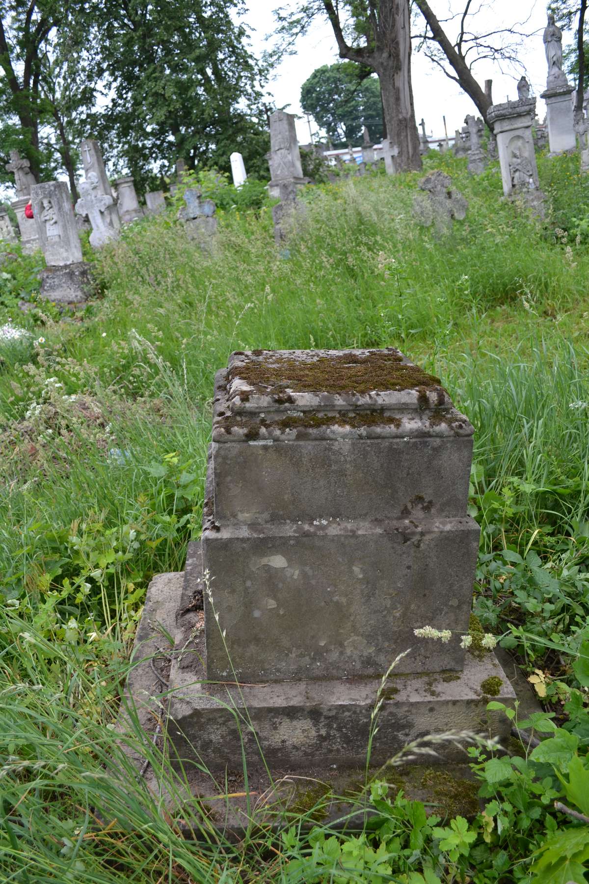 Fragment of the tombstone of Franciszek and Andrzej Zajczyk, Zbarazh cemetery, as of 2018
