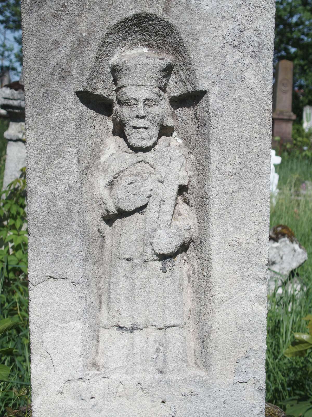 Tombstone of John N.N., Zbarazh cemetery, as of 2018.