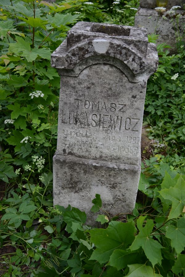 Tomas Lukasiewicz tombstone, Zbarazh cemetery, 2018 status