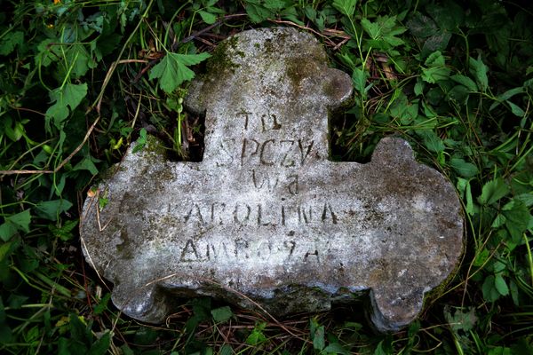 Tombstone of Karolina Amroza, Zbarazh cemetery, state of 2018