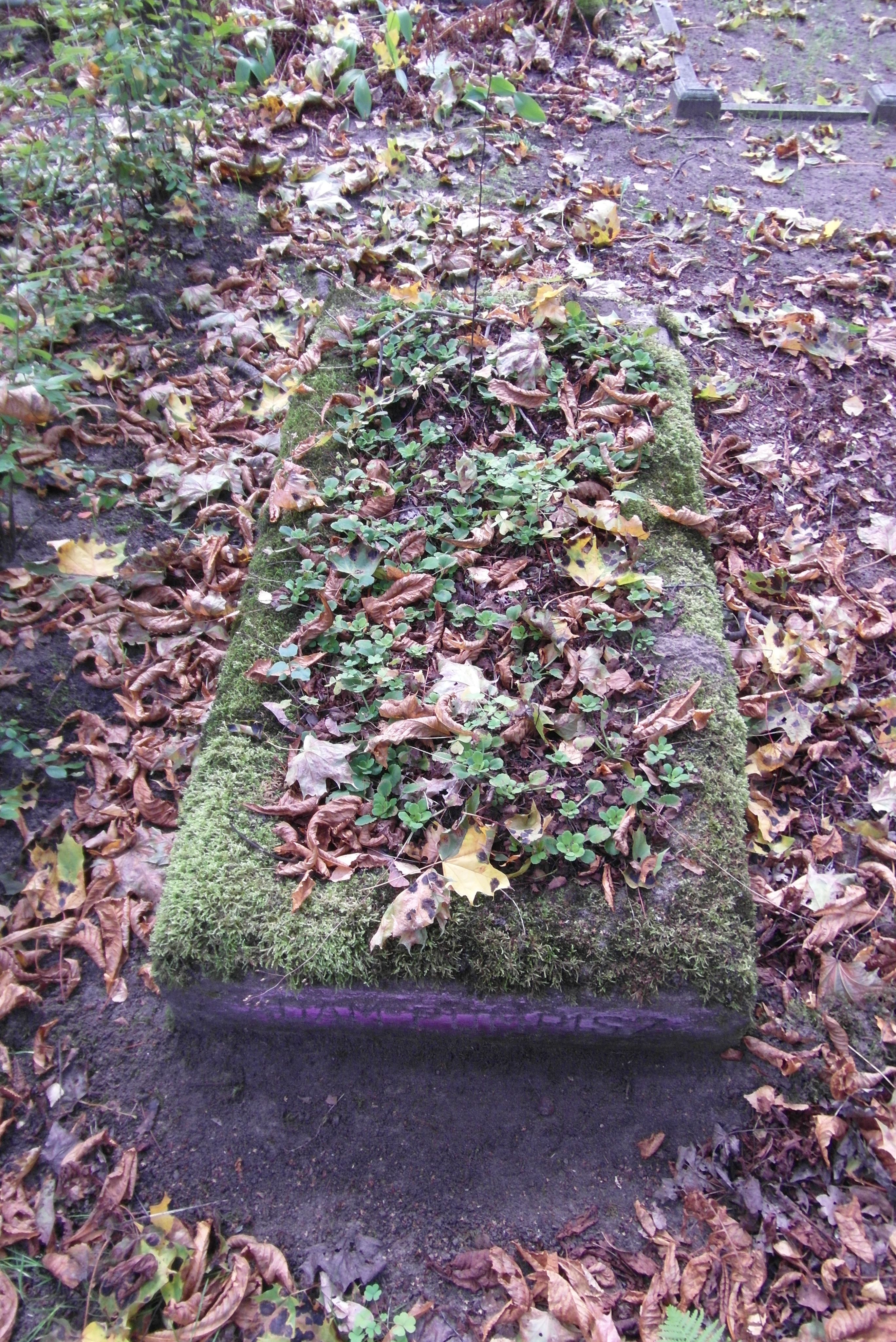 Tombstone of Adam Pumpisz, St Michael's cemetery in Riga, as of 2021.