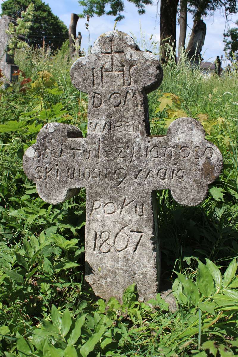 Tombstone of Jan Ososki, Zbarazh cemetery, as of 2018