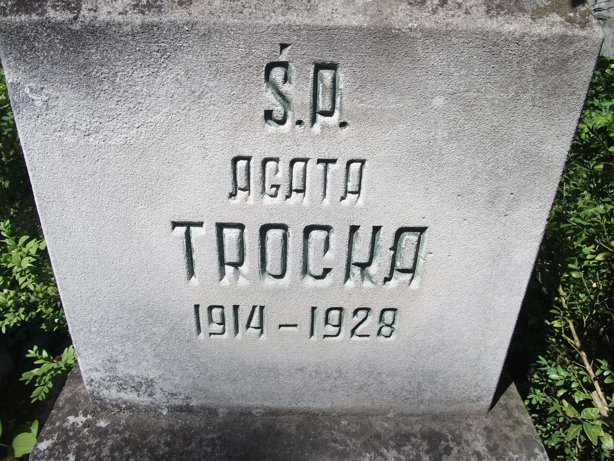 Agata Trotska's tombstone, Zbarazh cemetery, as of 2018.
