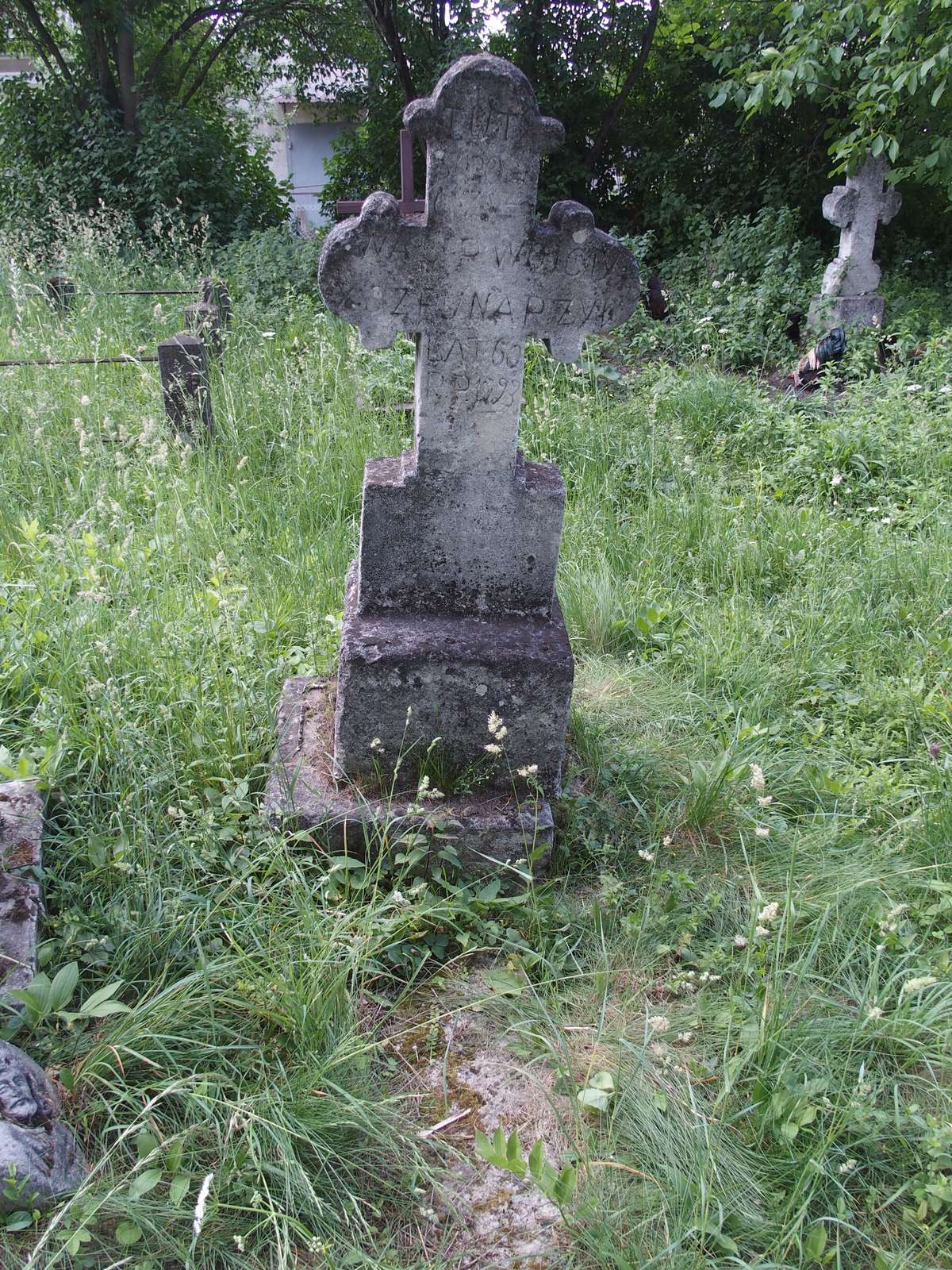 Nagrobek Wojciecha Szpunara, cmentarz w Zbarażu, stan z 2018 r.