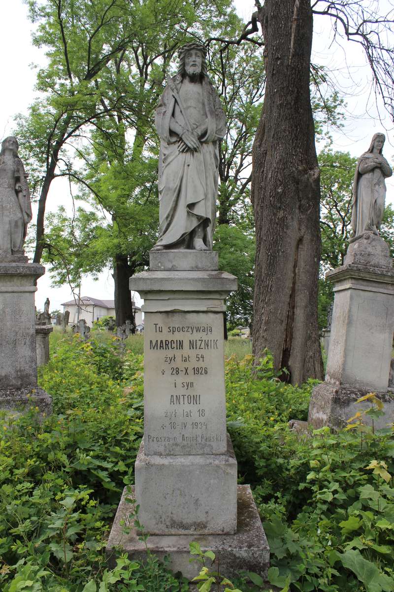 Tombstone of Marcin and Antoni Niżnik, Zbarazh cemetery, state of 2018