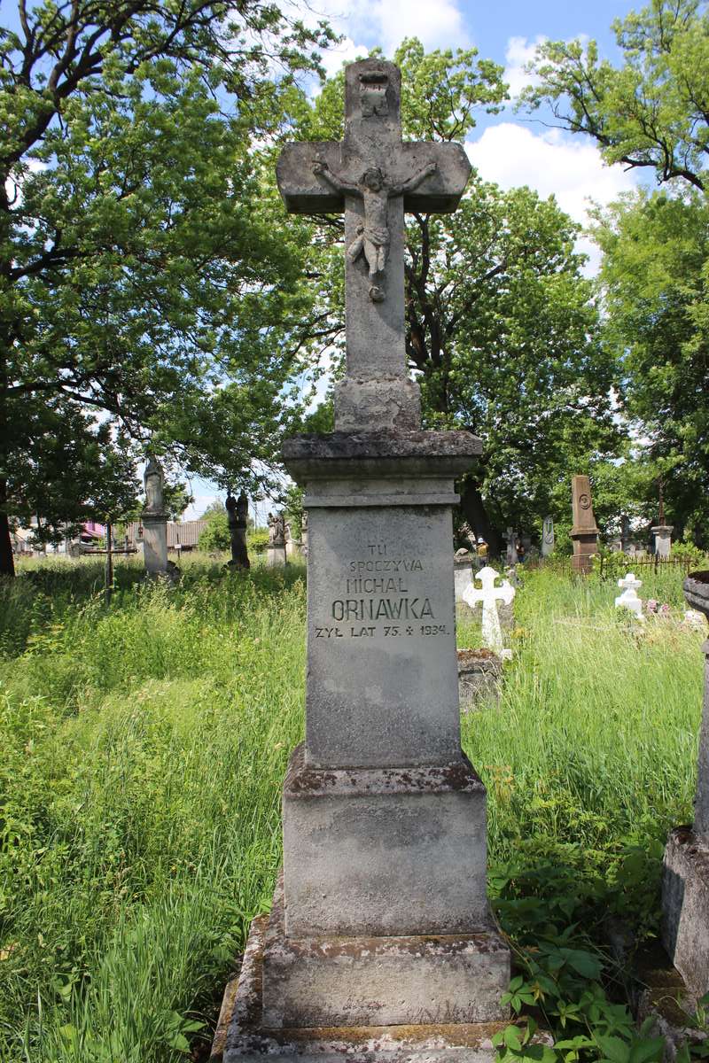 Tombstone of Michal Ornawek, Zbarazh cemetery, state of 2018