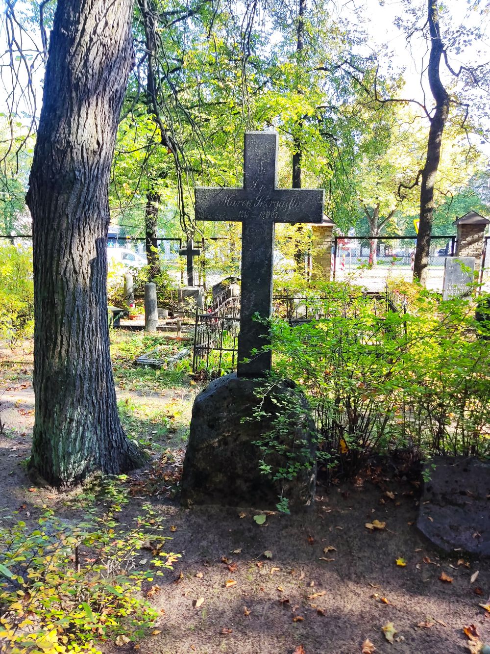 Nagrobek Marka Skirgajłło na cmentarzu św. Michała w Rydze, stan z 2022 r.