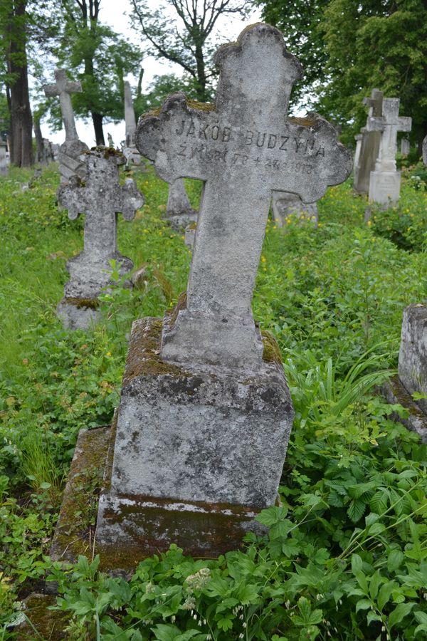 Tombstone of Jakub Budzyna, Zbarazh cemetery, as of 2018