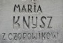 Fotografia przedstawiająca Gravestone of Maria Knysz