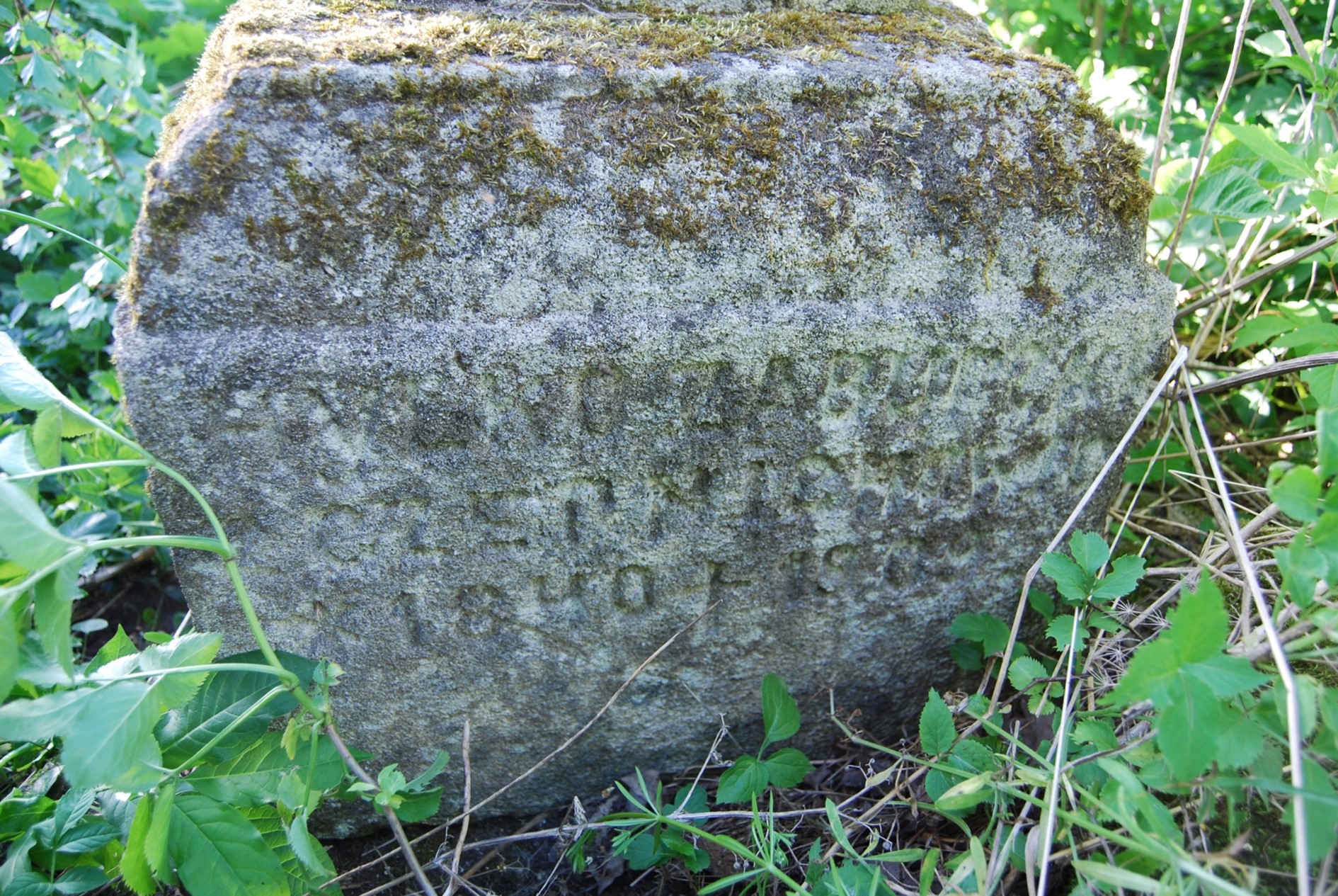 Tombstone of Mylk Zaburski, Zbarazh cemetery, as of 2018