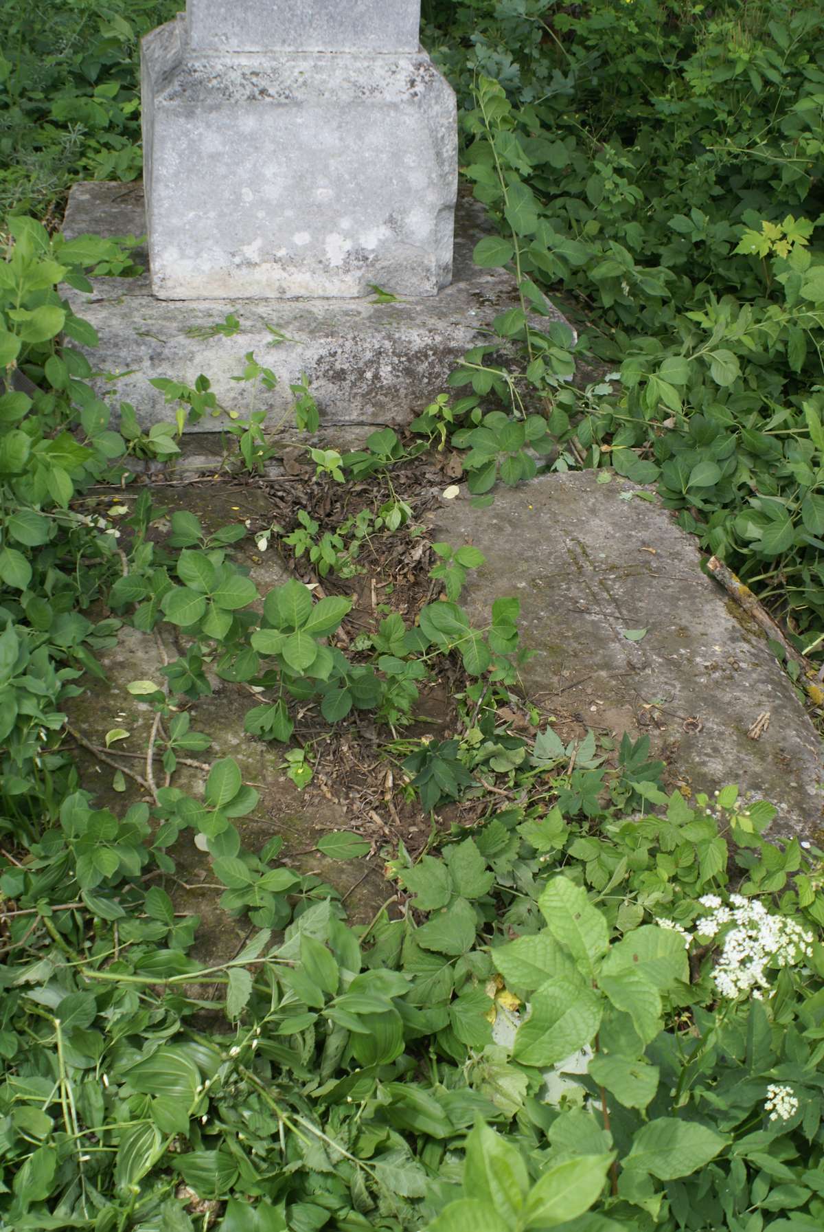 Fragment nagrobka Jonasza Dec, cmentarz w Zbarażu, stan z 2018 roku