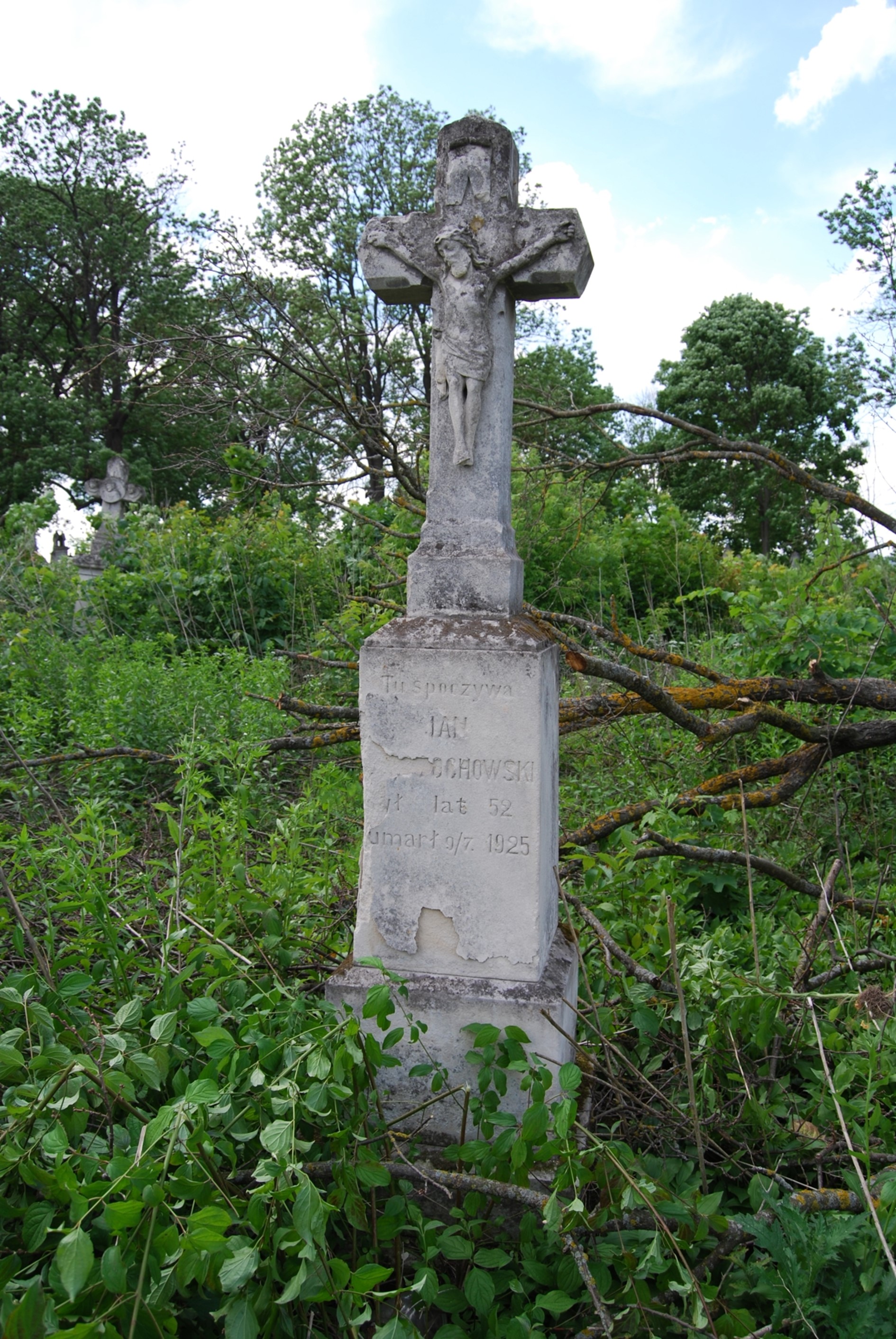 Tombstone of Jan Ochowski, Zbarazh cemetery, as of 2018