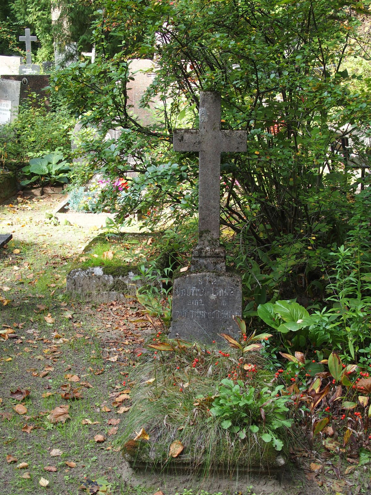 Tombstone of Onufry Linkar, St. Michael's cemetery in Riga, as of 2021