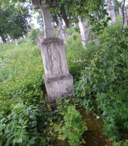 Nagrobek Wincentego Jaworskiego, cmentarz w Zbarażu, stan z 2018