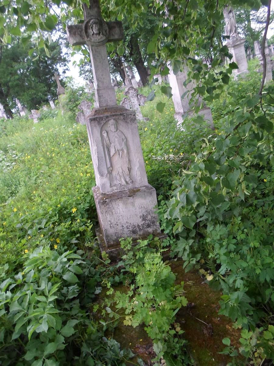 Nagrobek Wincentego Jaworskiego, cmentarz w Zbarażu, stan z 2018
