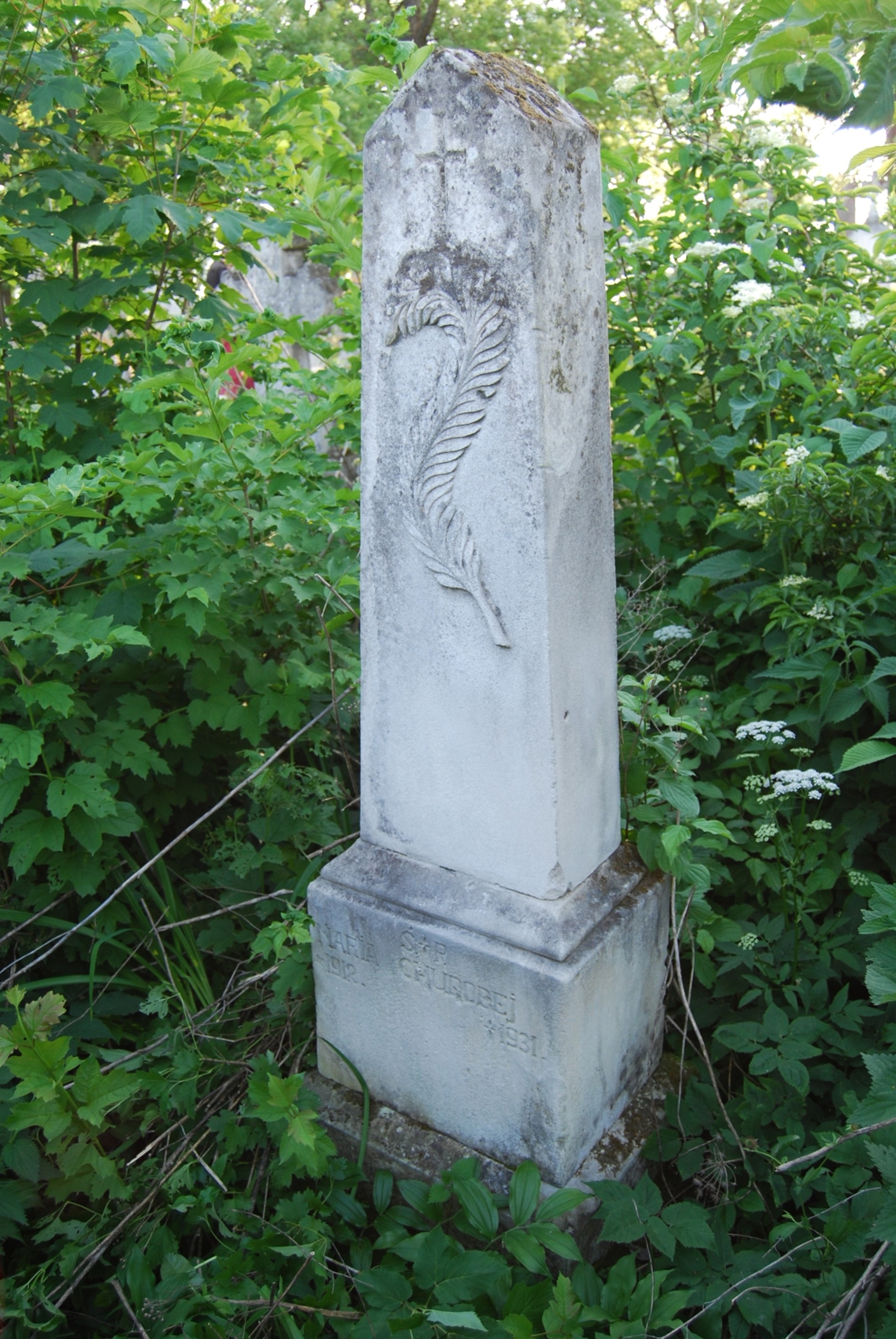 Nagrobek Marii Chudowej, cmentarz w Zbarażu, stan z 2018