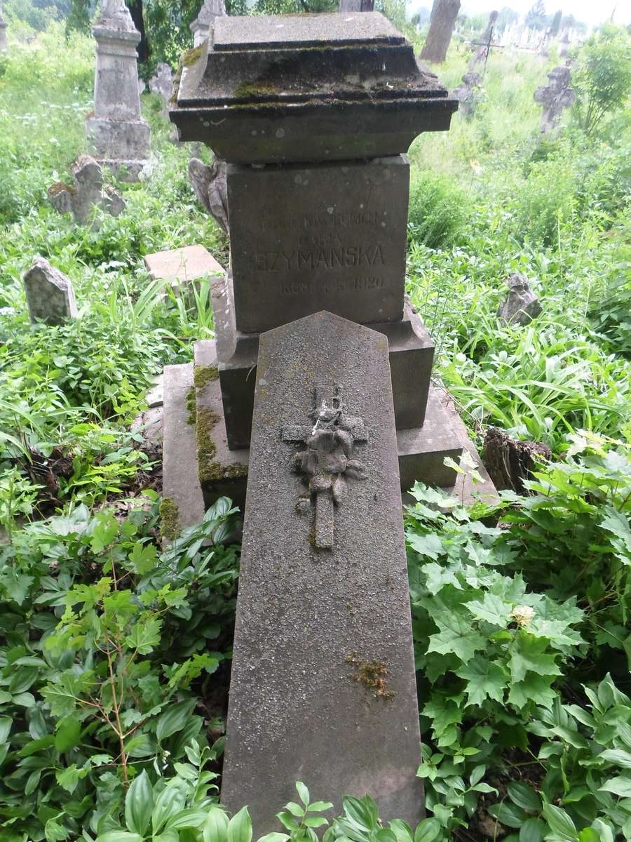 Tombstone of Maria Szymanska, Zbarazh cemetery, as of 2018