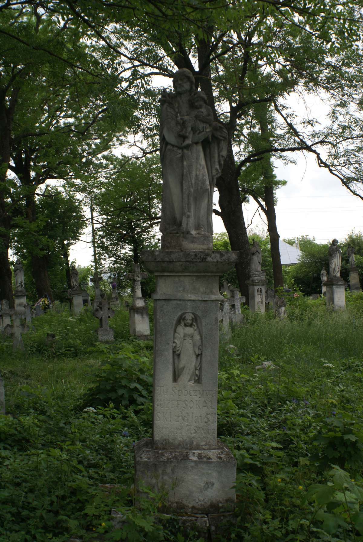 Tombstone of Jozef Sokalski, Zbarazh cemetery, as of 2018