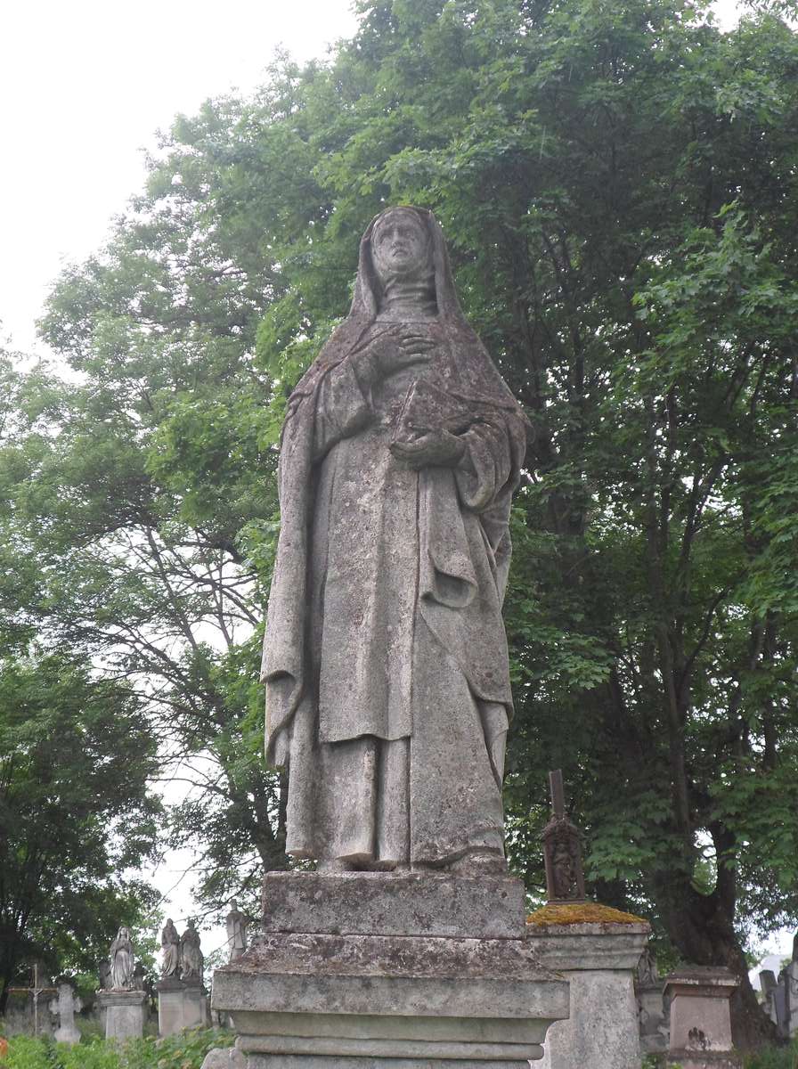 Fragment of the tombstone of Teresa Niżnik, Zbarazh cemetery, as of 2018