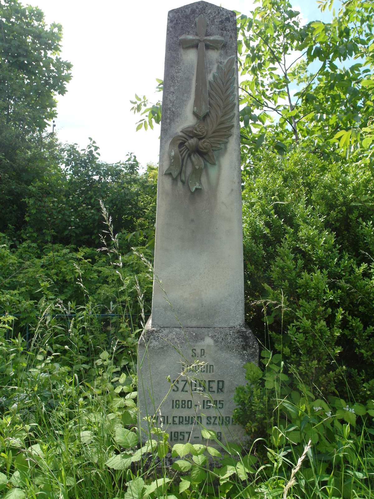 Tombstone of Martin and Walerian Szuber, Zbarazh cemetery, as of 2018.