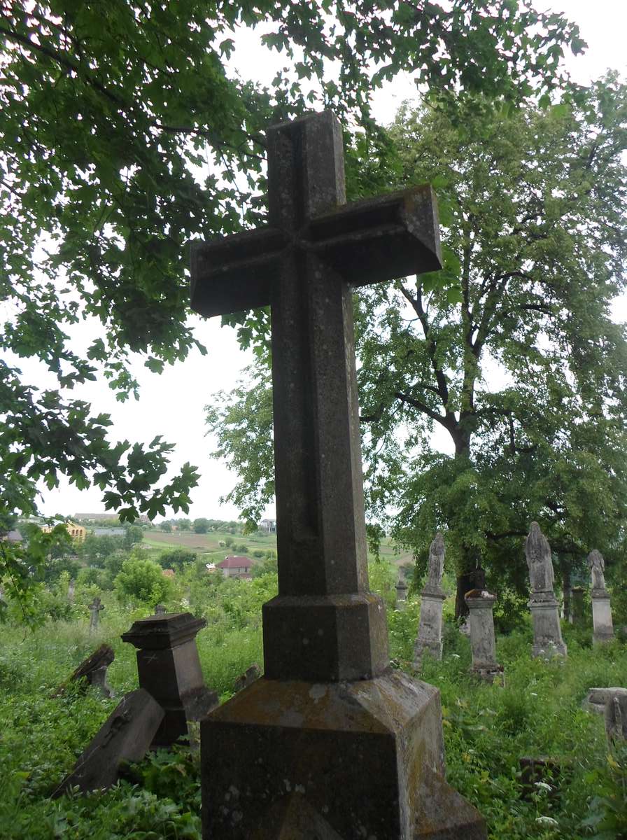 Detal nagrobka Aleksandra Deszczakowskiego, cmentarz w Zbarażu, stan z 2018