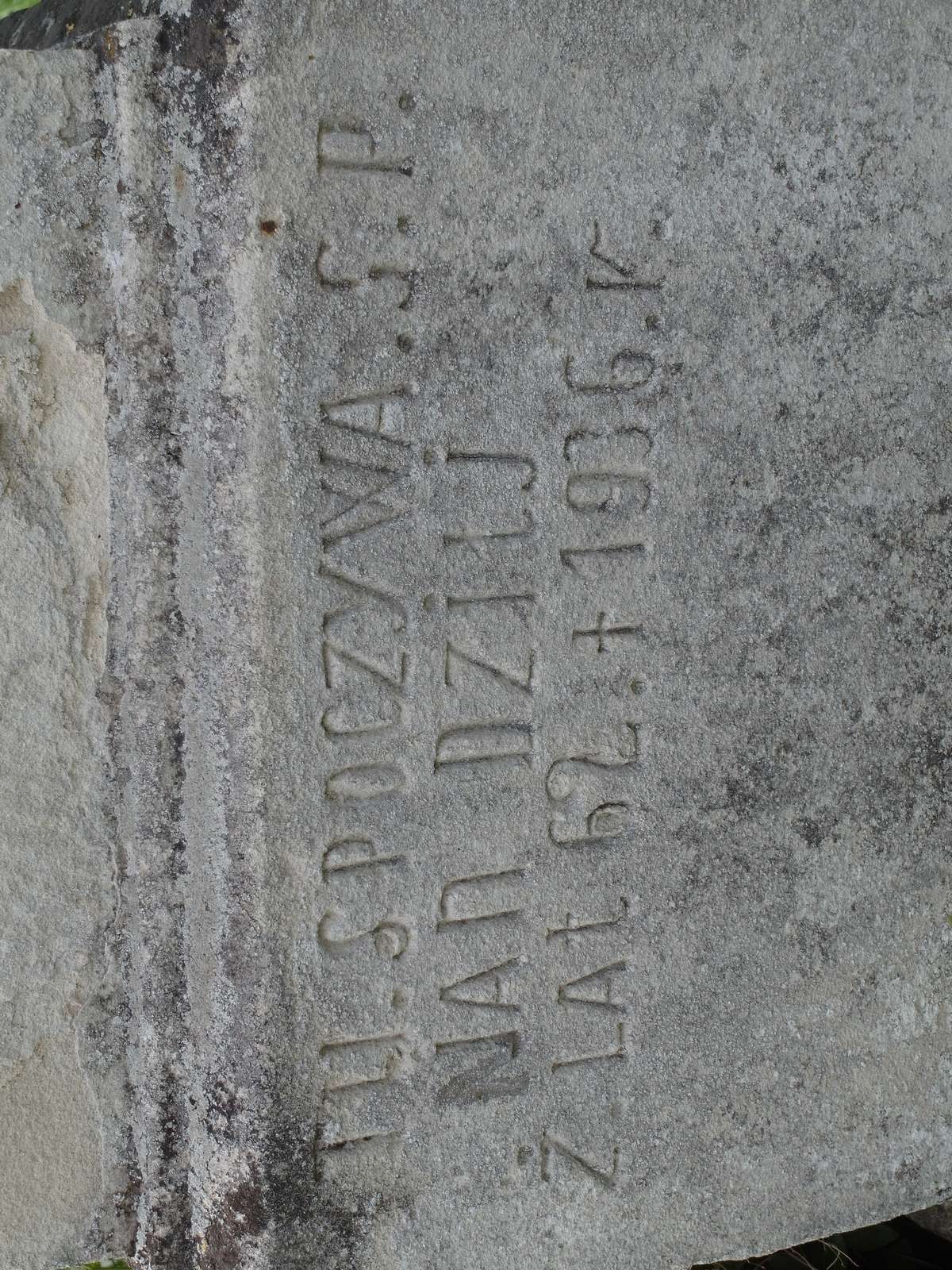 Tombstone of Nan Dzilj, Zbarazh cemetery, as of 2018.