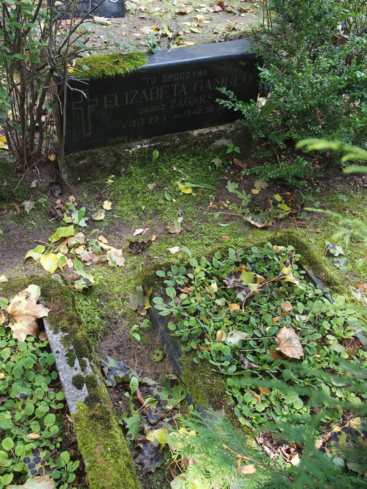 Tombstone of Elizabeta Gamulo, St. Michael's cemetery in Riga, as of 2021