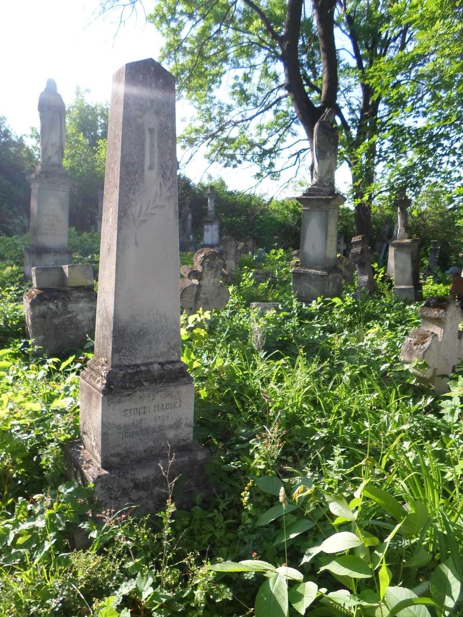 Tombstone of Maciej and Ignacy Stocki, Zbarazh cemetery, as of 2018