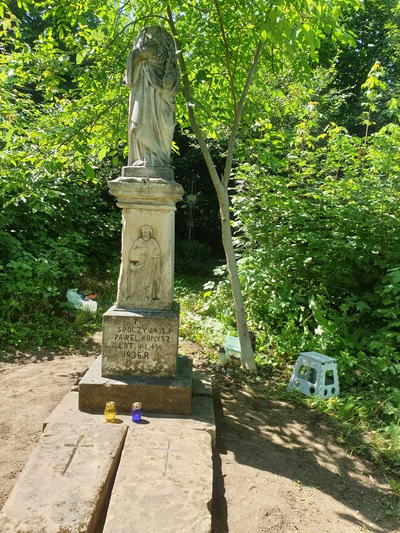 Tombstone of Pavel Konysh, Zbarazh cemetery, state of 2019