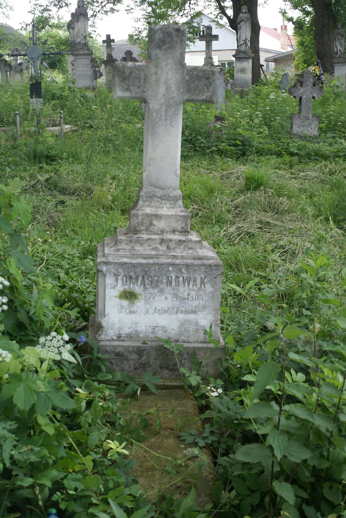 Nagrobek Tomasza Nowaka, cmentarz w Zbarażu, stan z 2018 roku