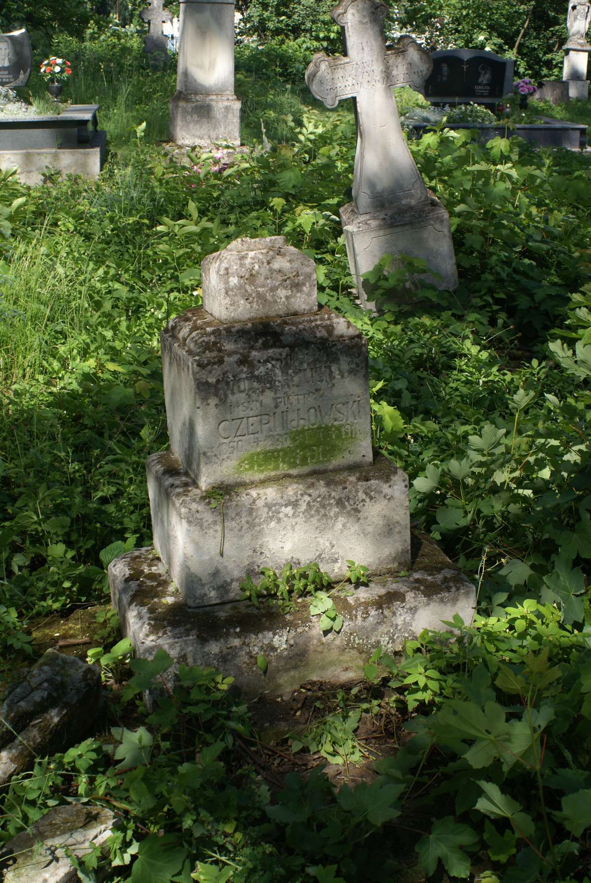 Nagrobek rodziny Czernichowskich, cmentarz w Zbarażu, stan z 2018 roku