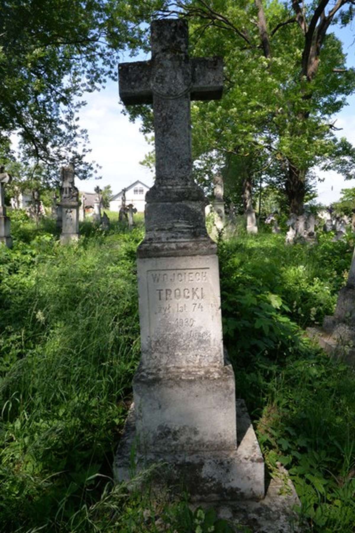 Tombstone of Agnes and Wojciech Trotsky, Zbarazh cemetery, state of 2018