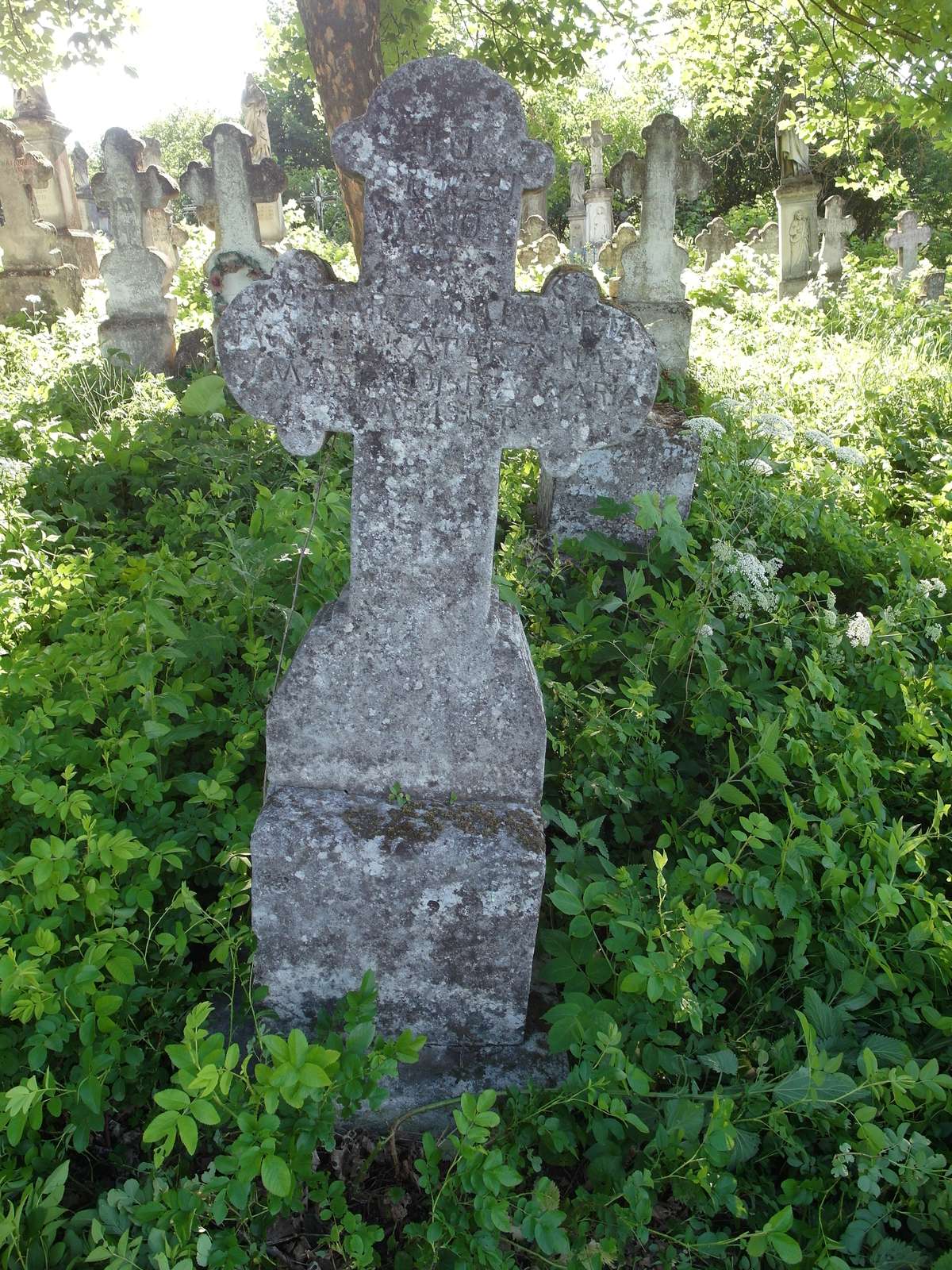 Tombstone of Katarzyna and Maria Jagyllo, Zbarazh cemetery, as of 2018.