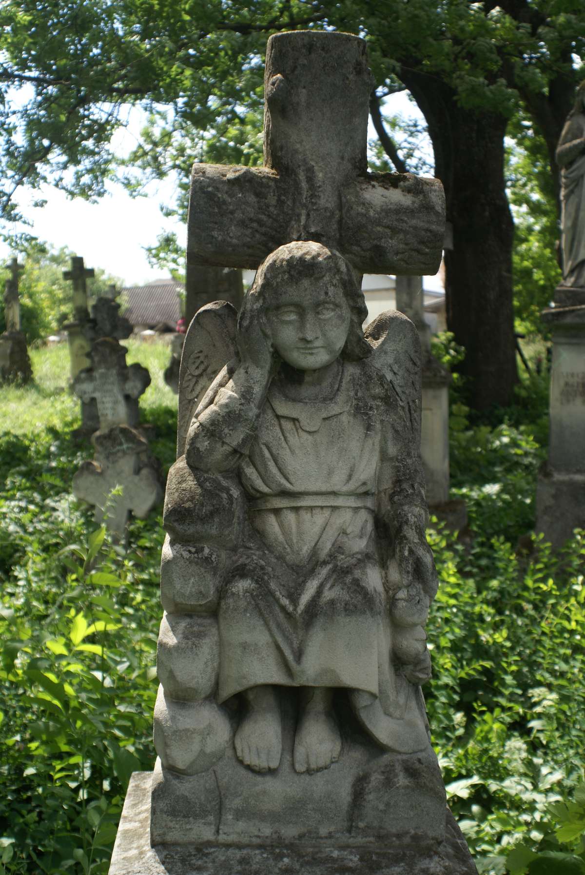 Fragment of the tombstone of Zofia Tabaka, Zbarazh cemetery, as of 2018