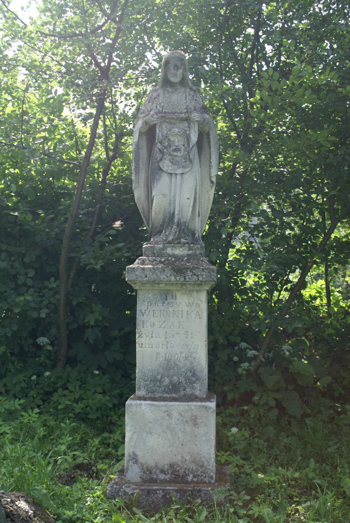 Tombstone of Veronika Kozak, Zbarazh cemetery, state of 2018