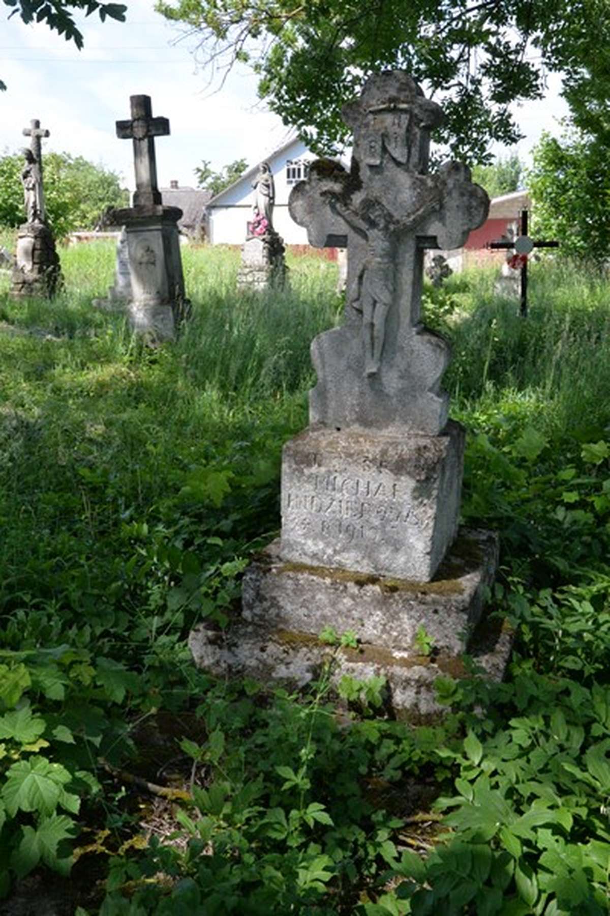 Tombstone of Mikhail Indzierowski, Zbarazh cemetery, as of 2018