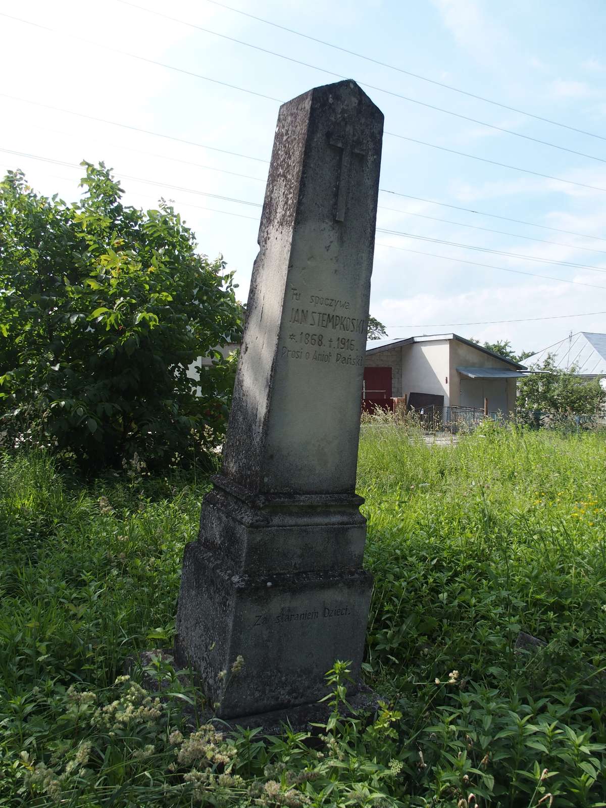 Tombstone of Jan Stempkoski, zbaraska cemetery, state before 2018