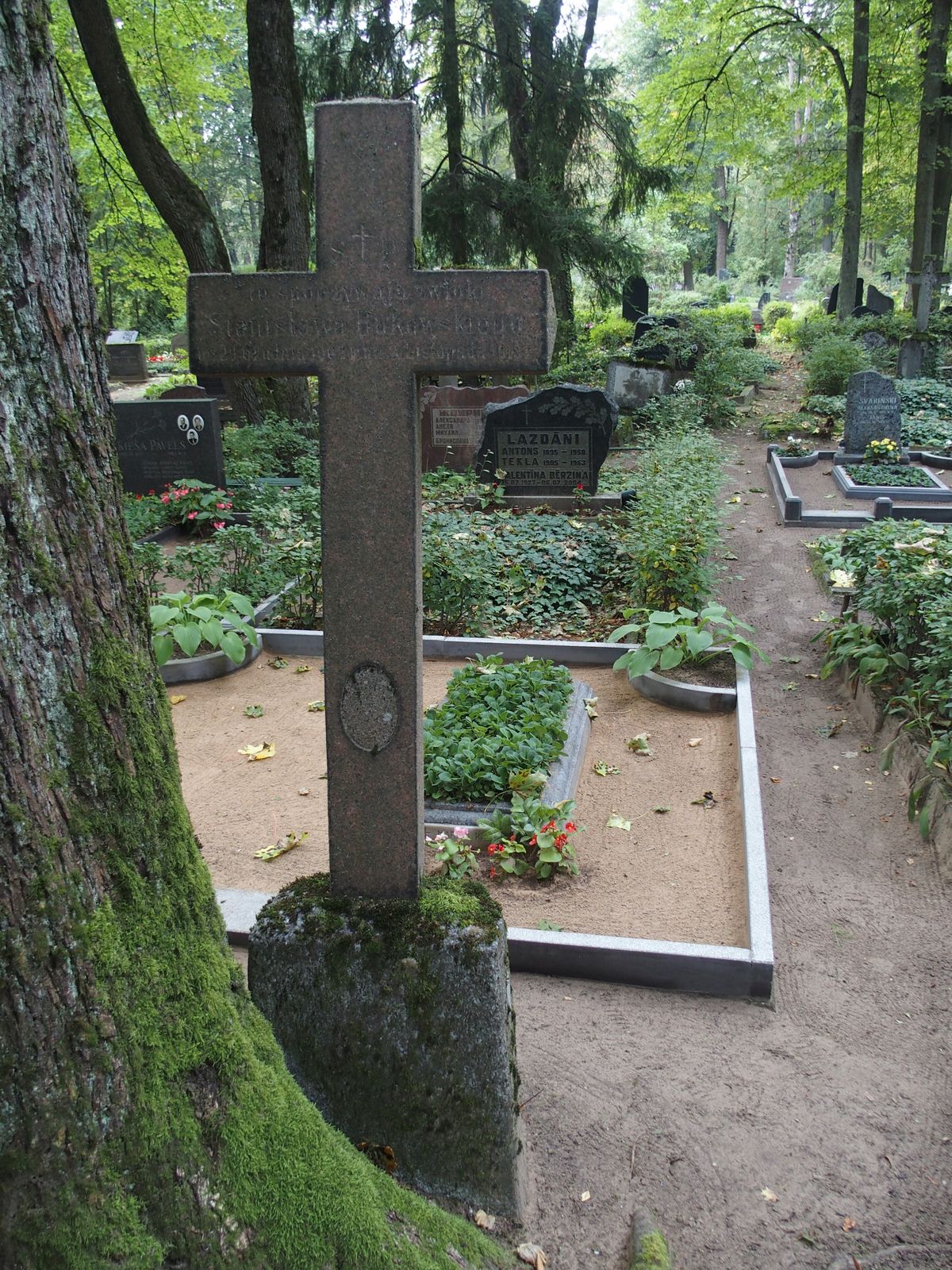 Tombstone of Stanislaw Bukowski, St Michael's cemetery in Riga, 2021 state