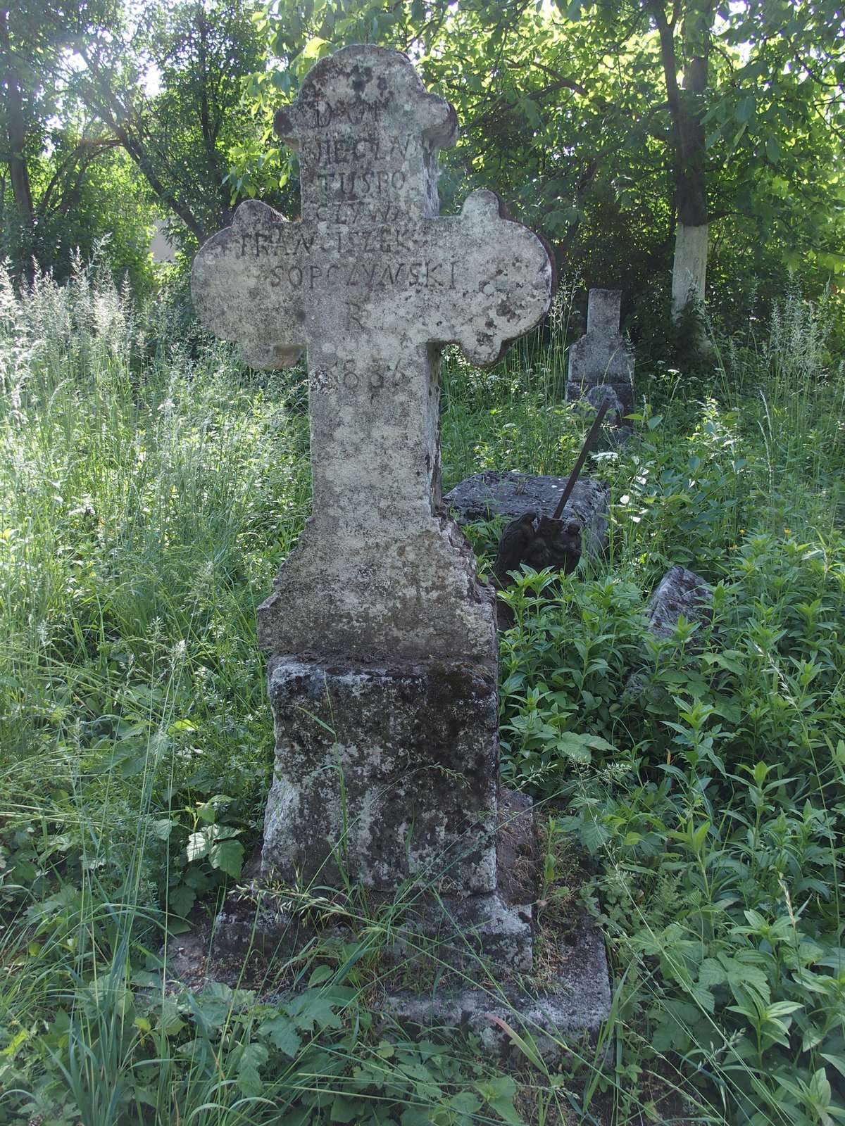 Tombstone of Franciszek Sopczyński, zbaraska cemetery, state before 2018