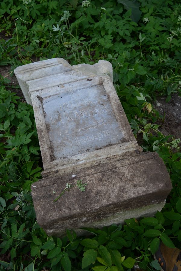 Tombstone of Helena Kukawska, zbaraska cemetery, state before 2018