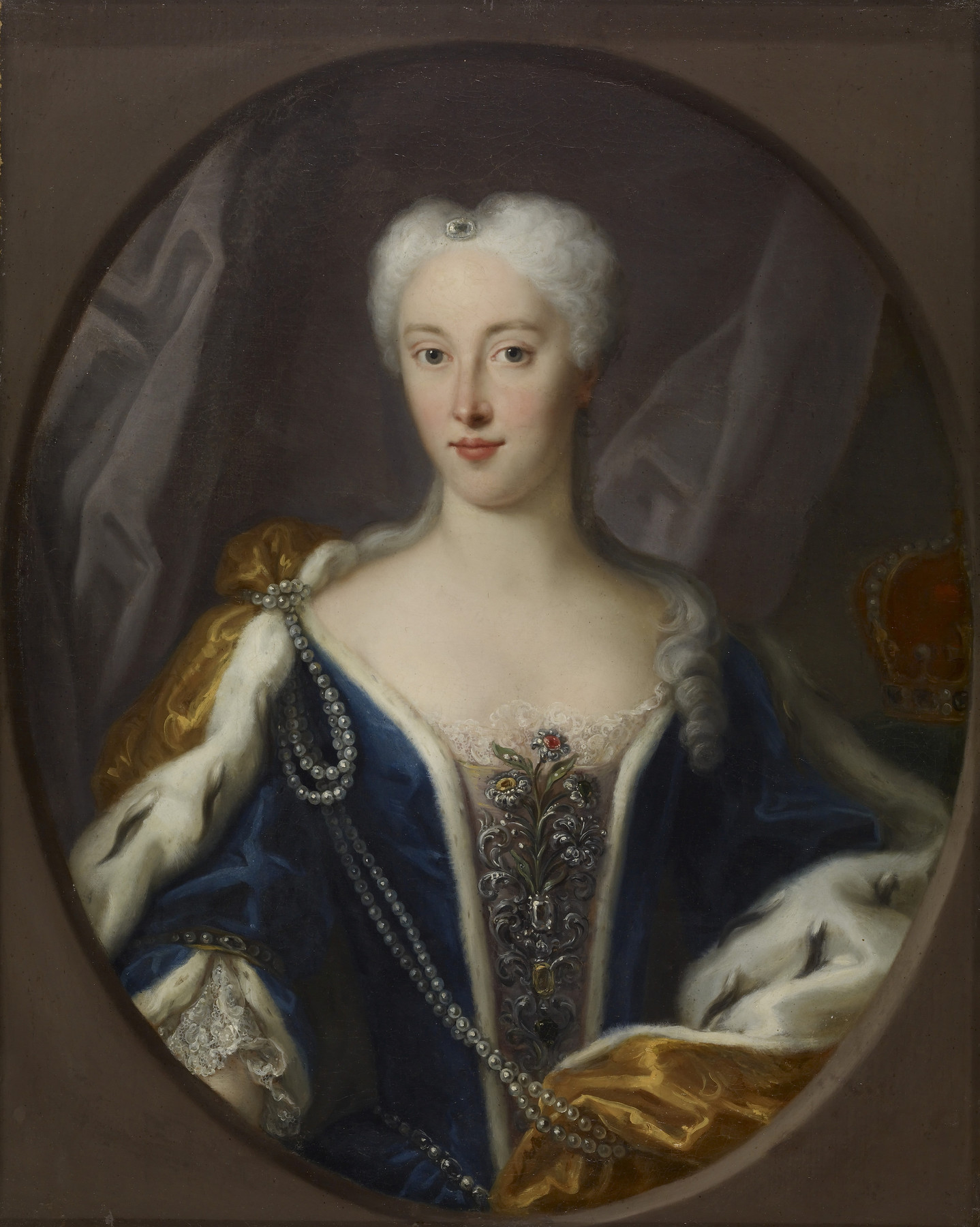 Portrait of Maria Klementina Sobieska made around 1719 by a Venetian painter.