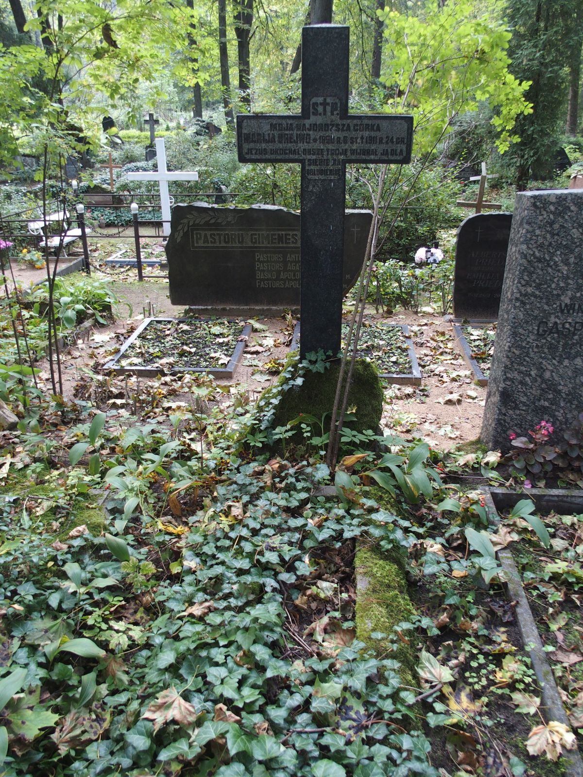 Tombstone of Maria Brejwo, St Michael's cemetery in Riga, 2021 state