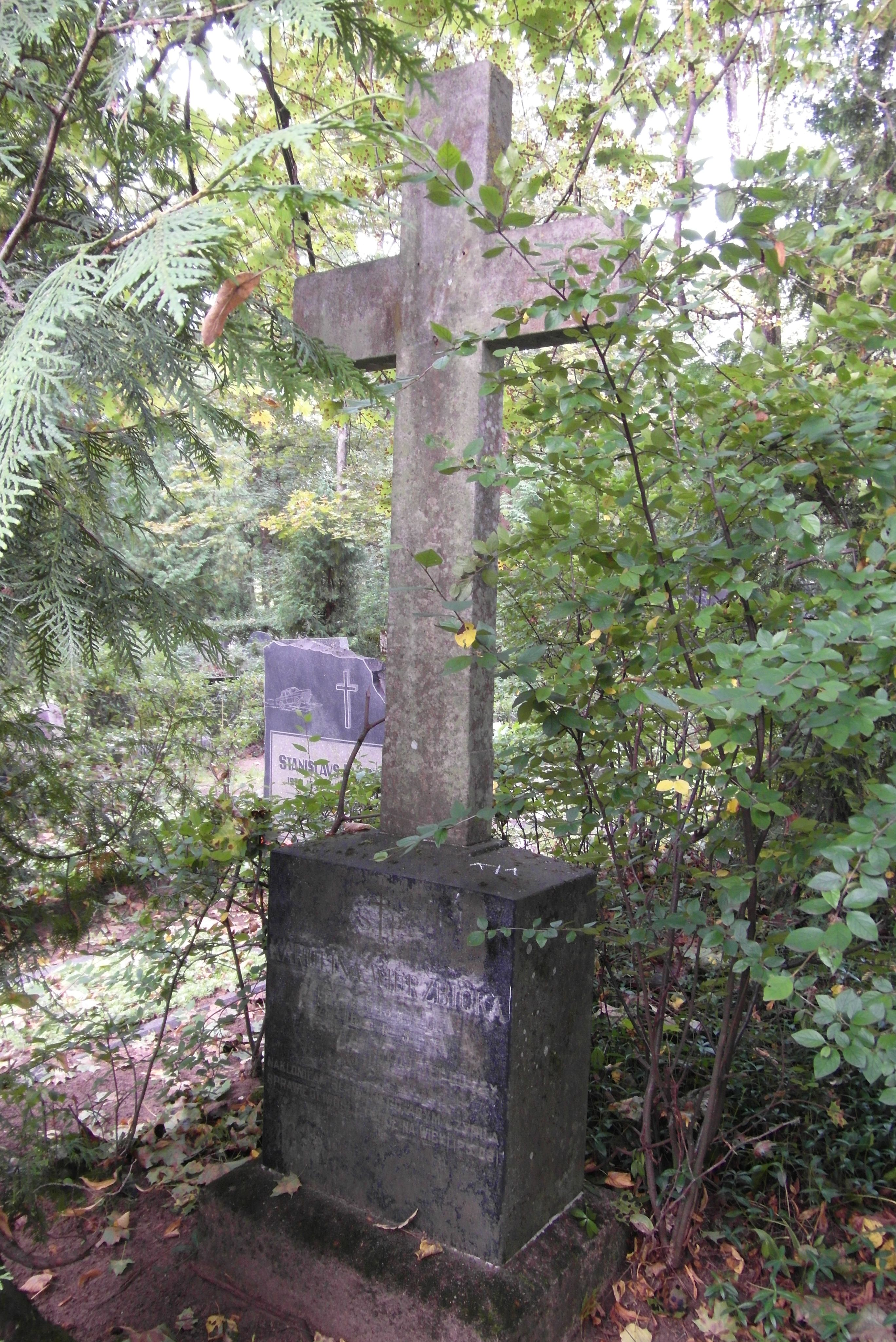 Tombstone of Karolina Wierzbicka, St Michael's cemetery in Riga, as of 2021.