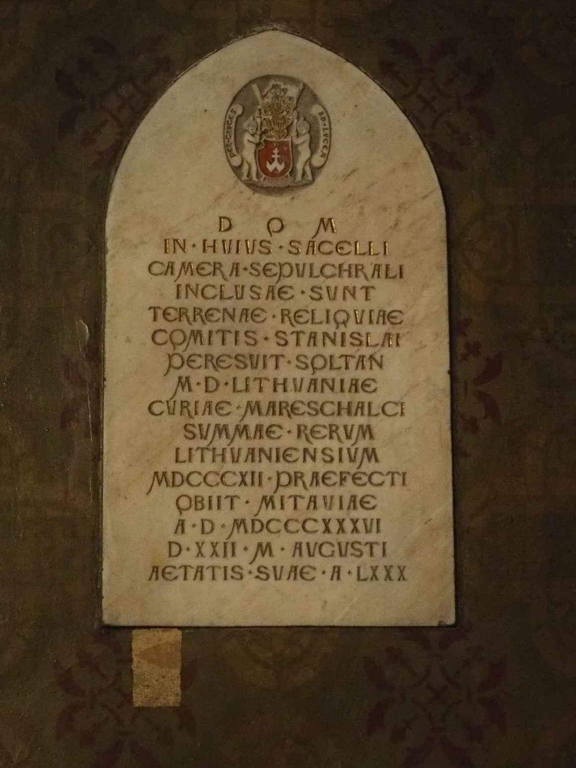 Epitafium Stanisława Pereświet-Sołtana w kościele św. Franciszka w Rydze