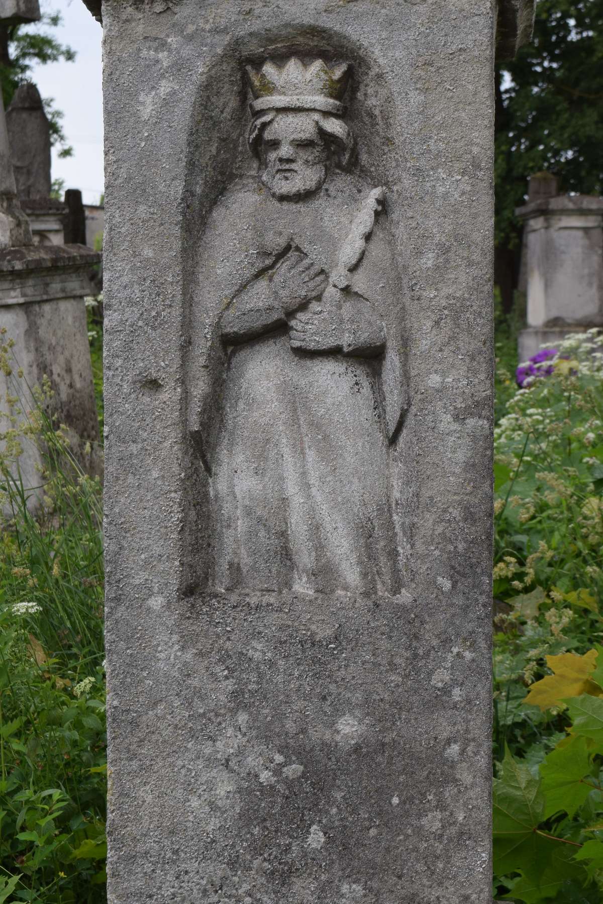 Fragment of N.N.'s tombstone, Zbarazh cemetery, as of 2018