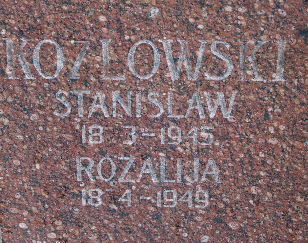 Tombstone of Rozalia Kozlowska and Stanislaw Kozlowski